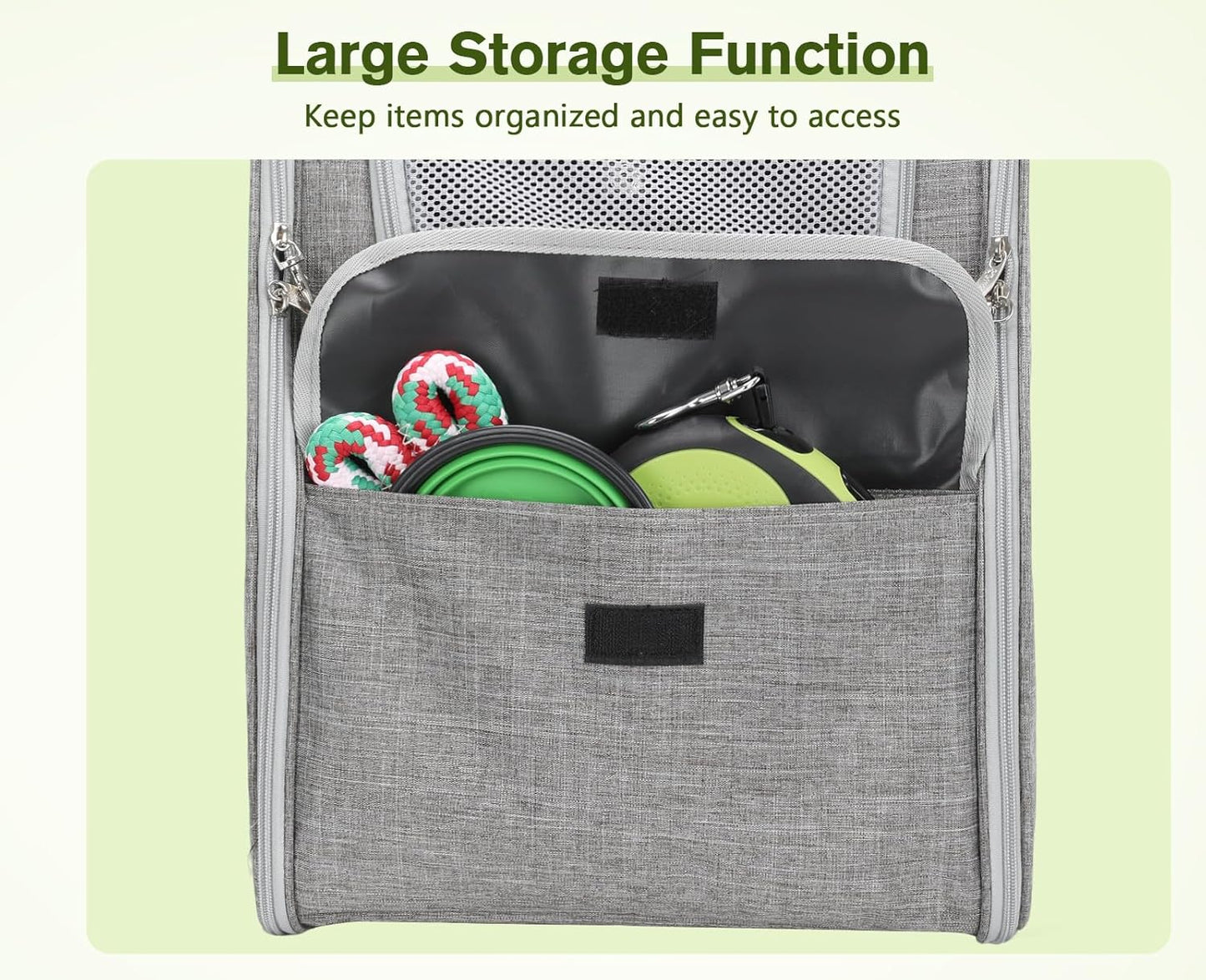 Cat Backpack Carrier, Small Dog Backpack Carrier, Pet Backpack Carrier for Cats Dogs Puppy Kitten, Cat Carrier Bag Carrying for Travel Hiking Bike Riding Walking Outdoor,Light Gray