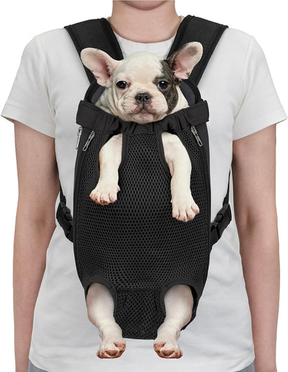 Dog Carrier Backpack, Adjustable Dog Pet Cat Front Carrier Backpack | Ventilated Dog Chest Carrier for Hiking Camping Travel, Sling Bag for Small Medium Dog Cat Puppies, Small, 5-9 Lbs, Black